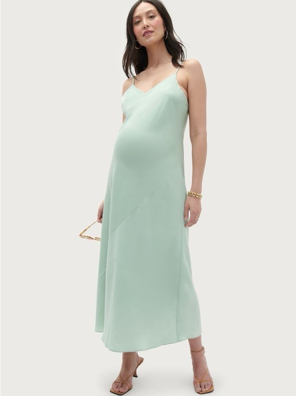 Hatch “Willlow” Slip Midi Dress in Aqua
